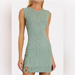 Aya Muse Textured Green Mini Dress